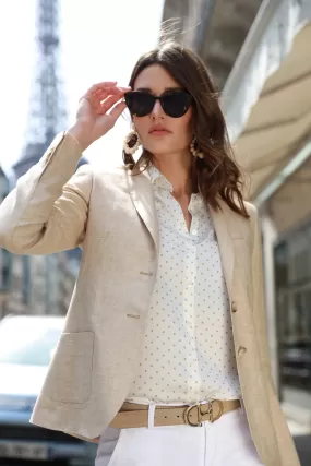 Veste Victoire en lin - Chevron Beige